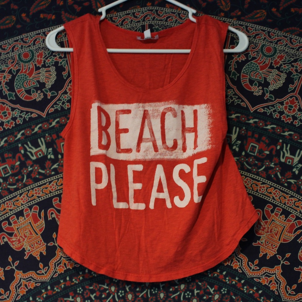 Salmon Colored Graphic Tank Top